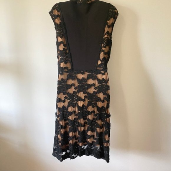 Rebecca Taylor Floral Lace Black Dress Size 6 - Picture 11 of 16